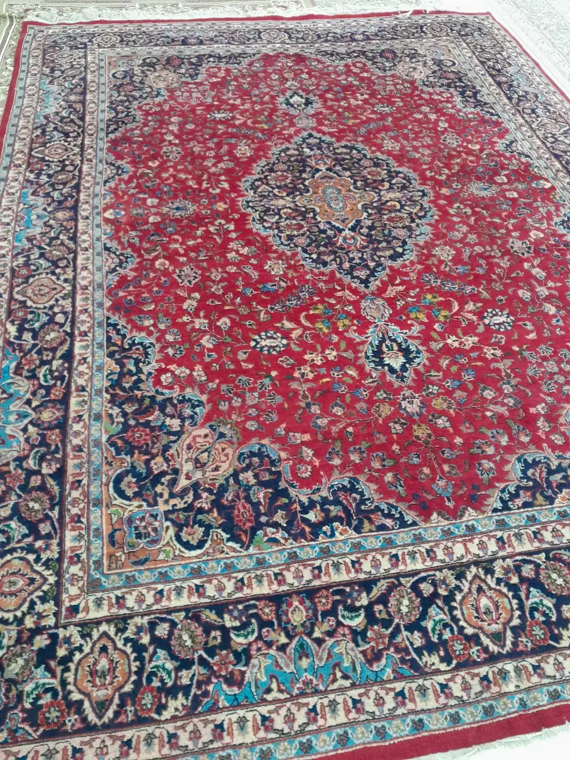 قالی دستبافت|فرش|کاشان, سرفره و صدره|دیوار