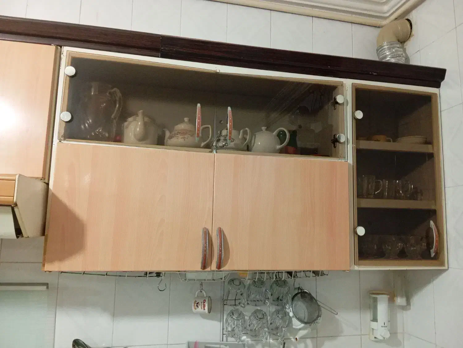 کابینت آشپزخانه و سینک ظرفشویی و هود|آب‌چکان و نظم‌دهنده ظروف|نیشابور, فضل|دیوار