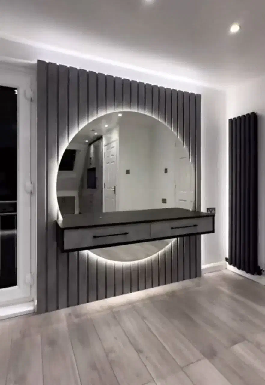 آینه قدی گرد بکلایت نئون|آینه|مشهد, حجت|دیوار