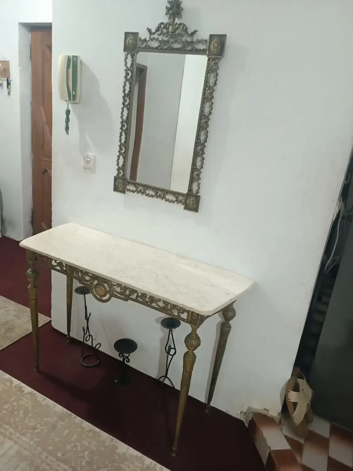 یک عدد آینه کنسول برنج|آینه|خرم‌آباد (تنکابن), |دیوار