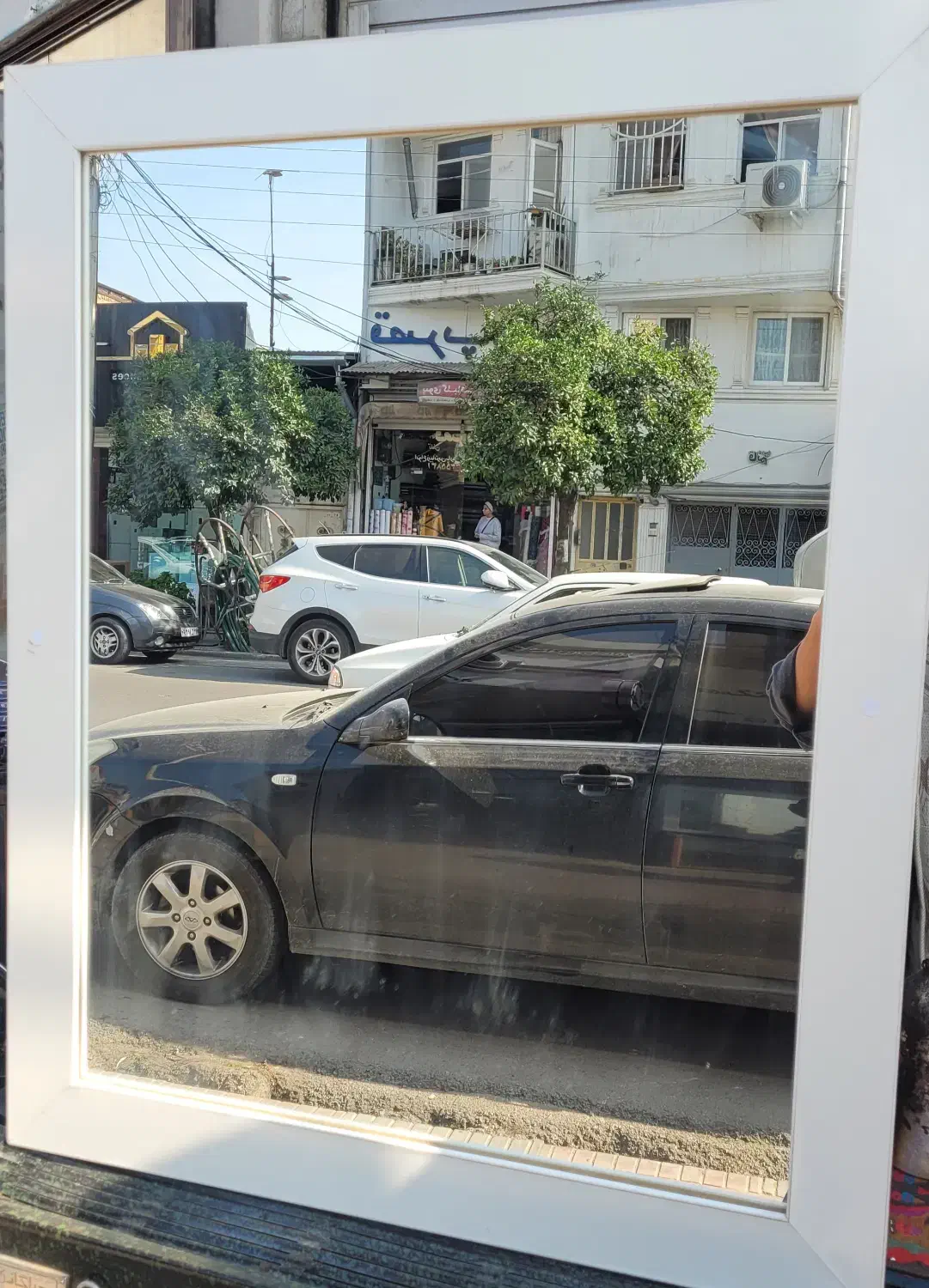 آینه سایز۱۰۰×۸۰ با قاب ام دی اف سفید|آینه|ساری, |دیوار