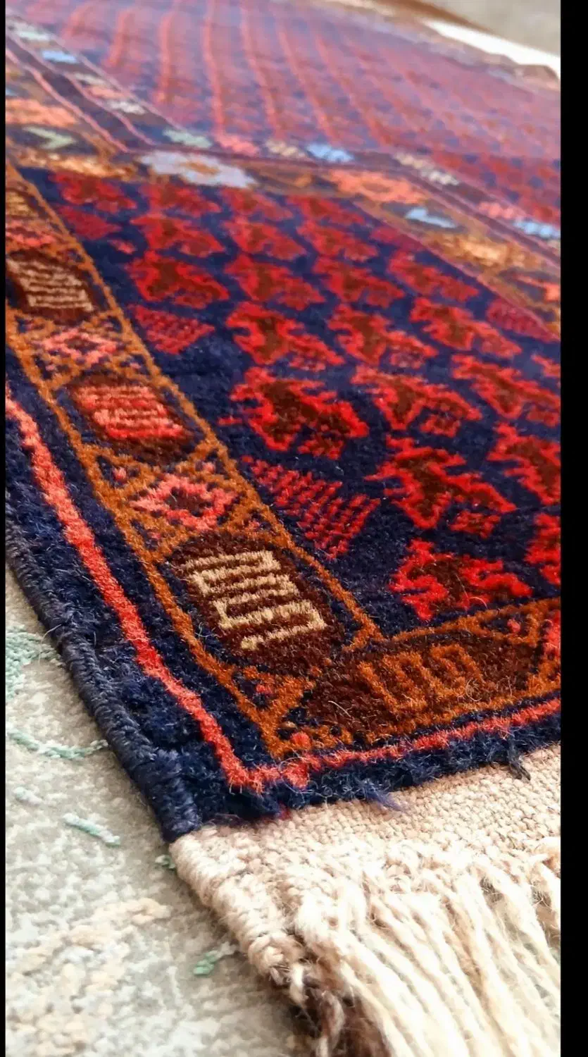 قالیچه دستباف بلوچ 1 در 1.50 سالم چله پشم سالم|فرش|ری, منصوریه منگل|دیوار