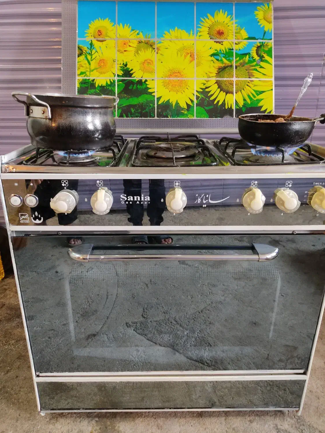 گاز پنج شعله طرح فر مدل ساینا|اجاق گاز و لوازم برقی پخت‌وپز|یاسوج, |دیوار