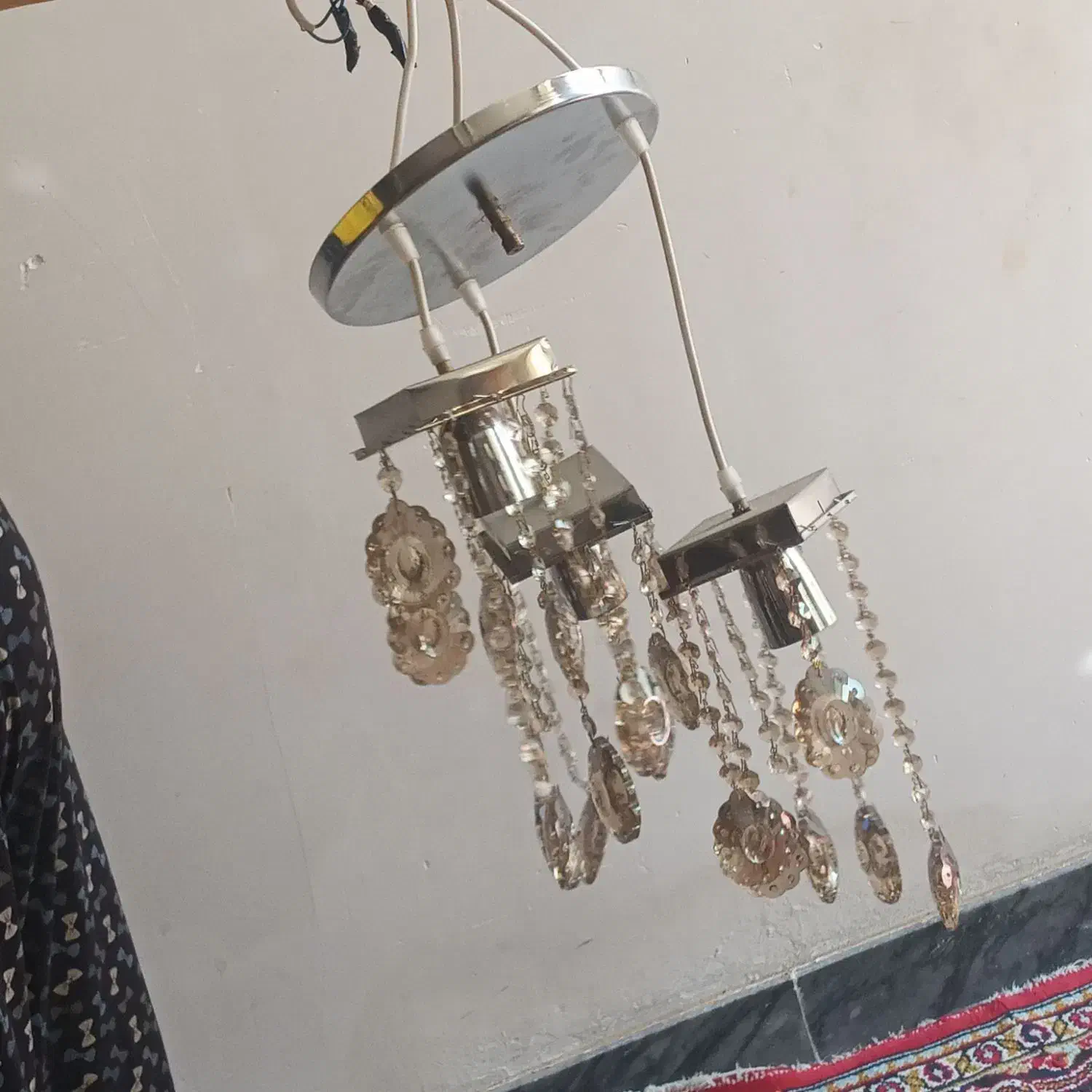 سه عدد لوستر کرستال|لوستر و چراغ آویز|تبریز, |دیوار