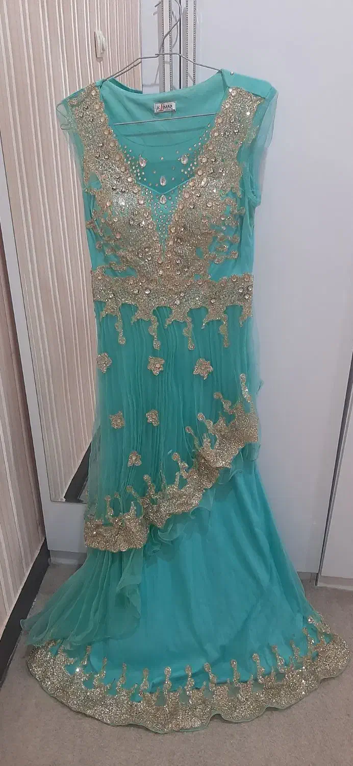 پیراهن مجلسی کار شده در حد نو|لباس|شوشتر, |دیوار