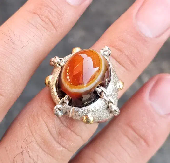 انگشتر نقره دست ساز باباقوری زنجیری|بدلیجات|تهران, نیروی هوایی (پیروزی)|دیوار