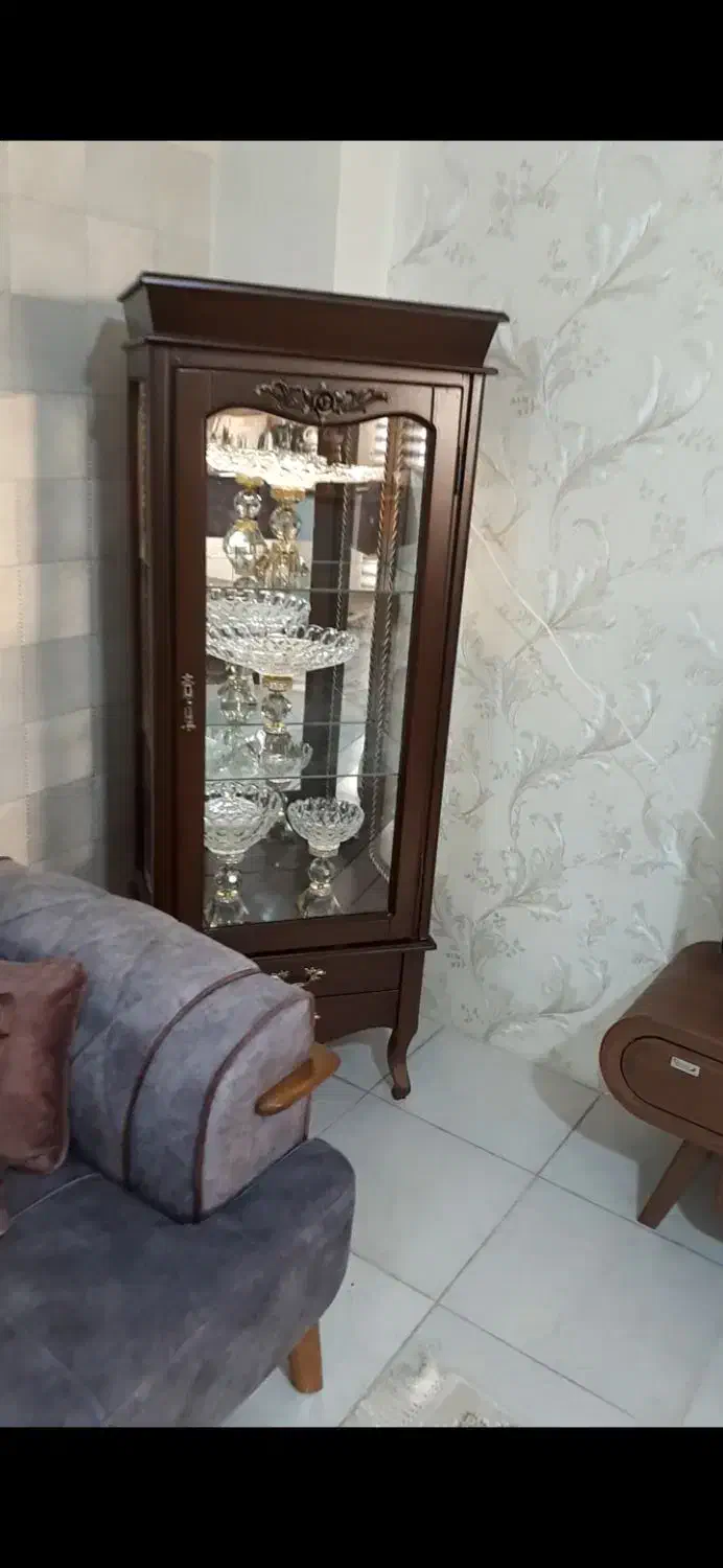 ویترین، بوفه تمام چوب هالوژن دار بسیار شیک|بوفه، ویترین، کنسول|الوند, |دیوار