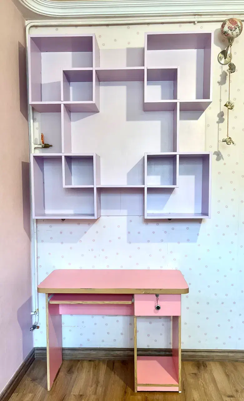 میز و کتابخانه|کتابخانه، شلف، قفسه‌های دیواری|تبریز, |دیوار