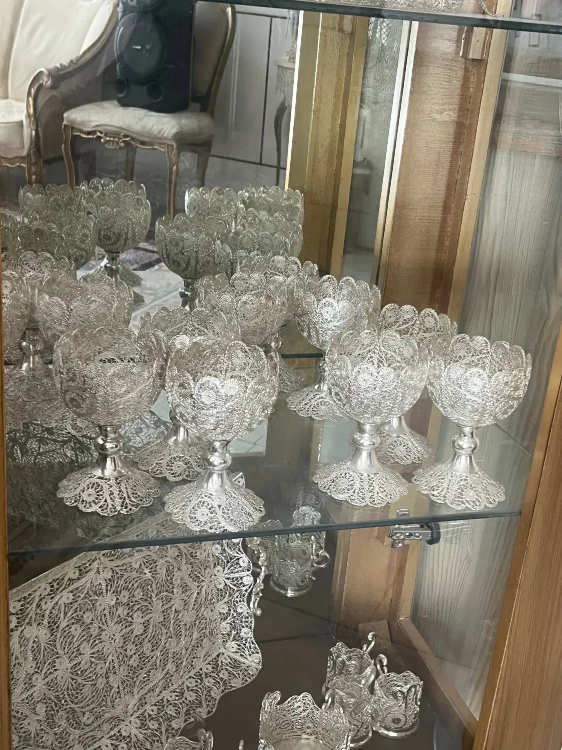 اینه شمدان و میز -ظروف ملیله|آینه|اصفهان, دستگرده|دیوار