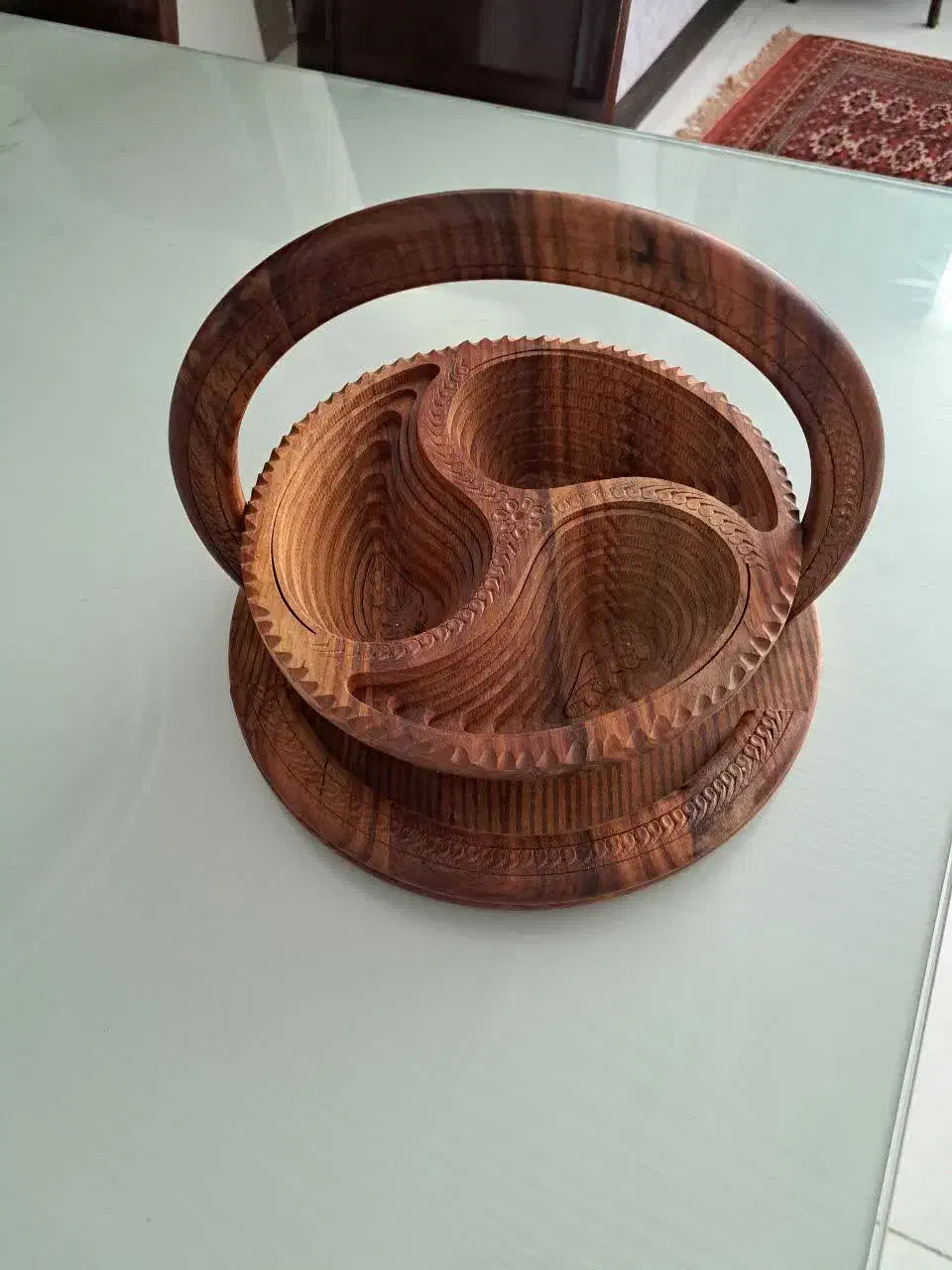 اردو خوری سه خانه چوب تا شوی هندی|ظروف سرو و پذیرایی|شاهرود, |دیوار