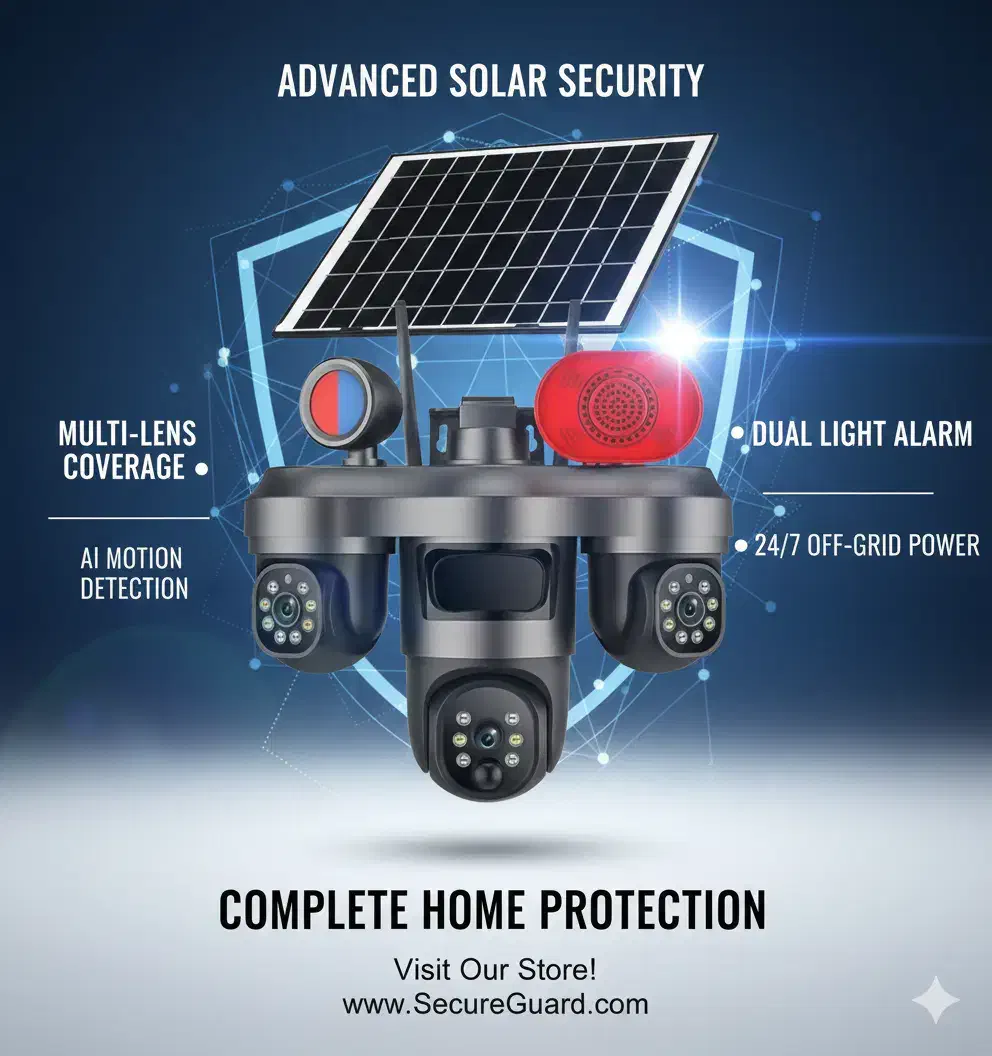 دوربین خورشیدی سیمکارتی ۳ لنز 4k|دوربین مداربسته|تهران, شادمان|دیوار