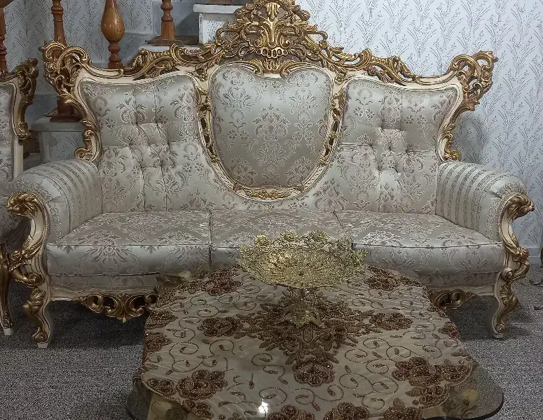 مبل سلطنتی ۹ نفره با چوب راش|مبلمان خانگی و میز عسلی|نورآباد, |دیوار