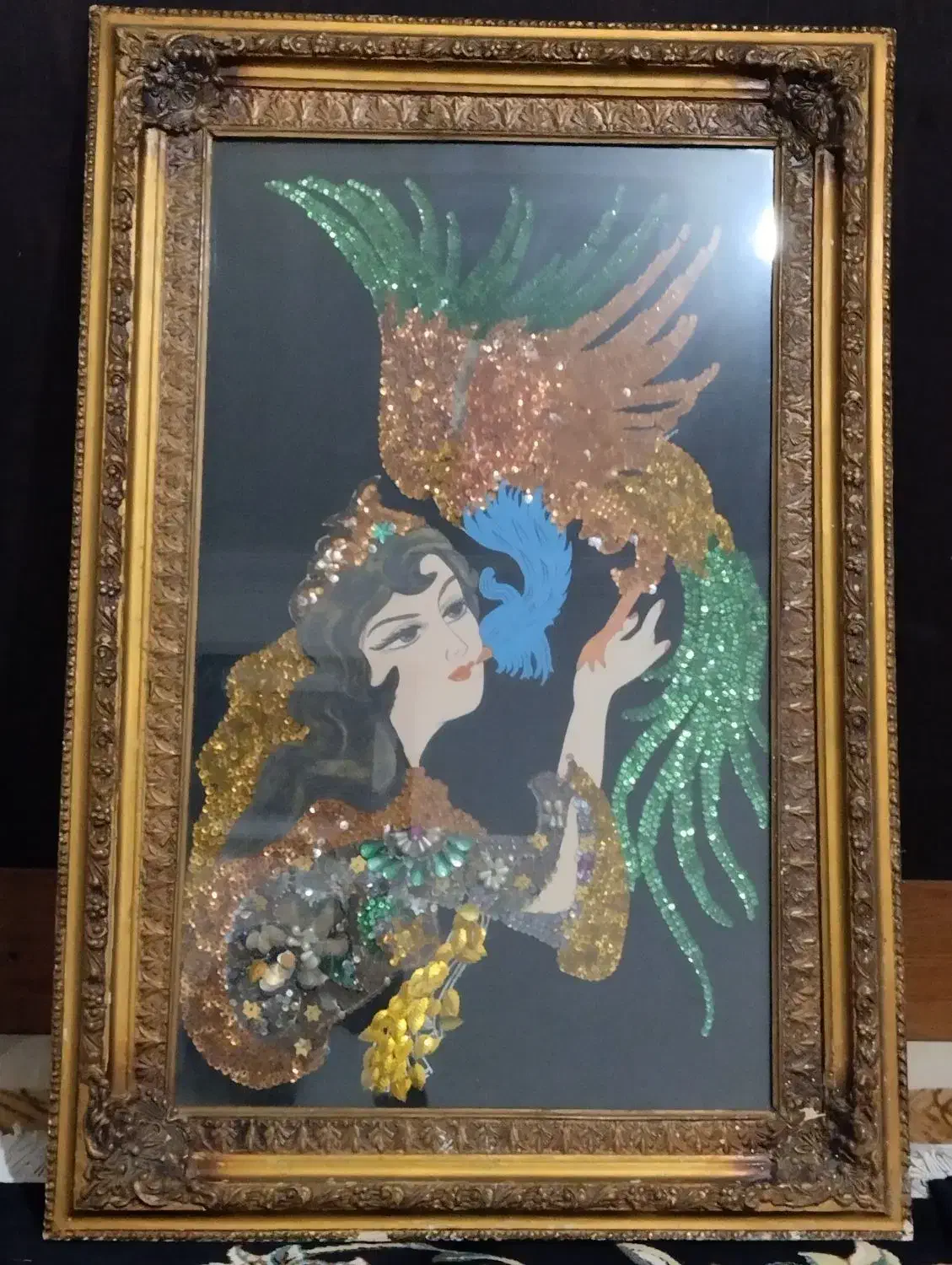 تابلو پولک دوری قدیمی|تابلو، نقاشی، عکس|تبریز, |دیوار