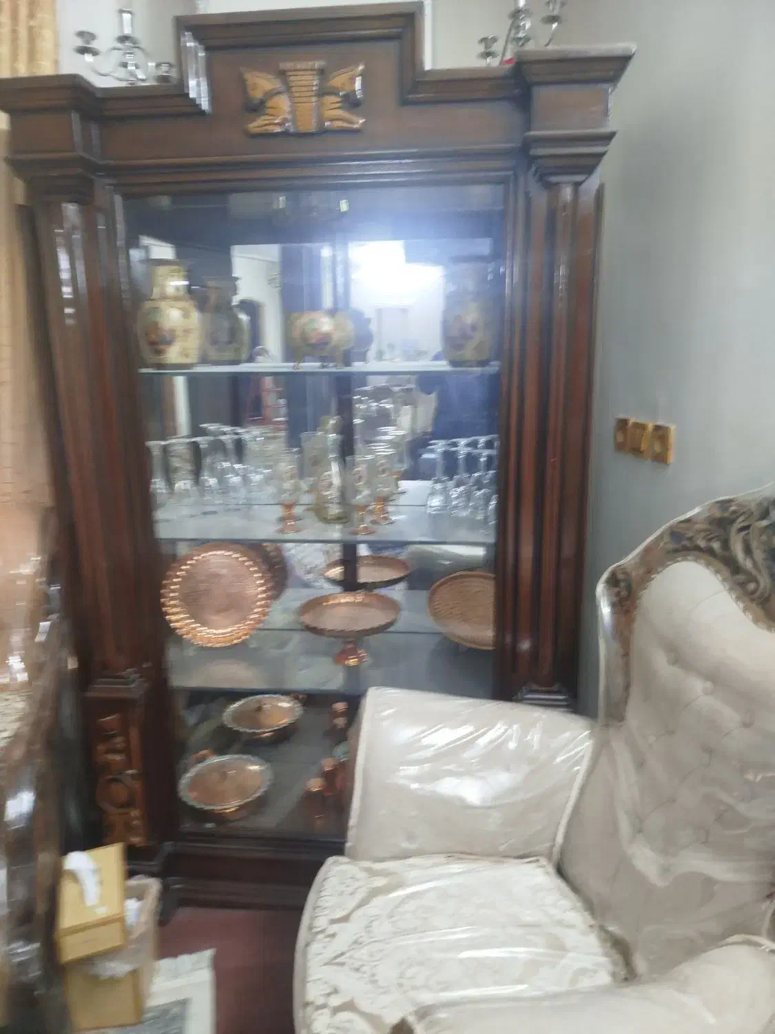 ویترین تمام چوب|بوفه، ویترین، کنسول|فلاورجان, |دیوار