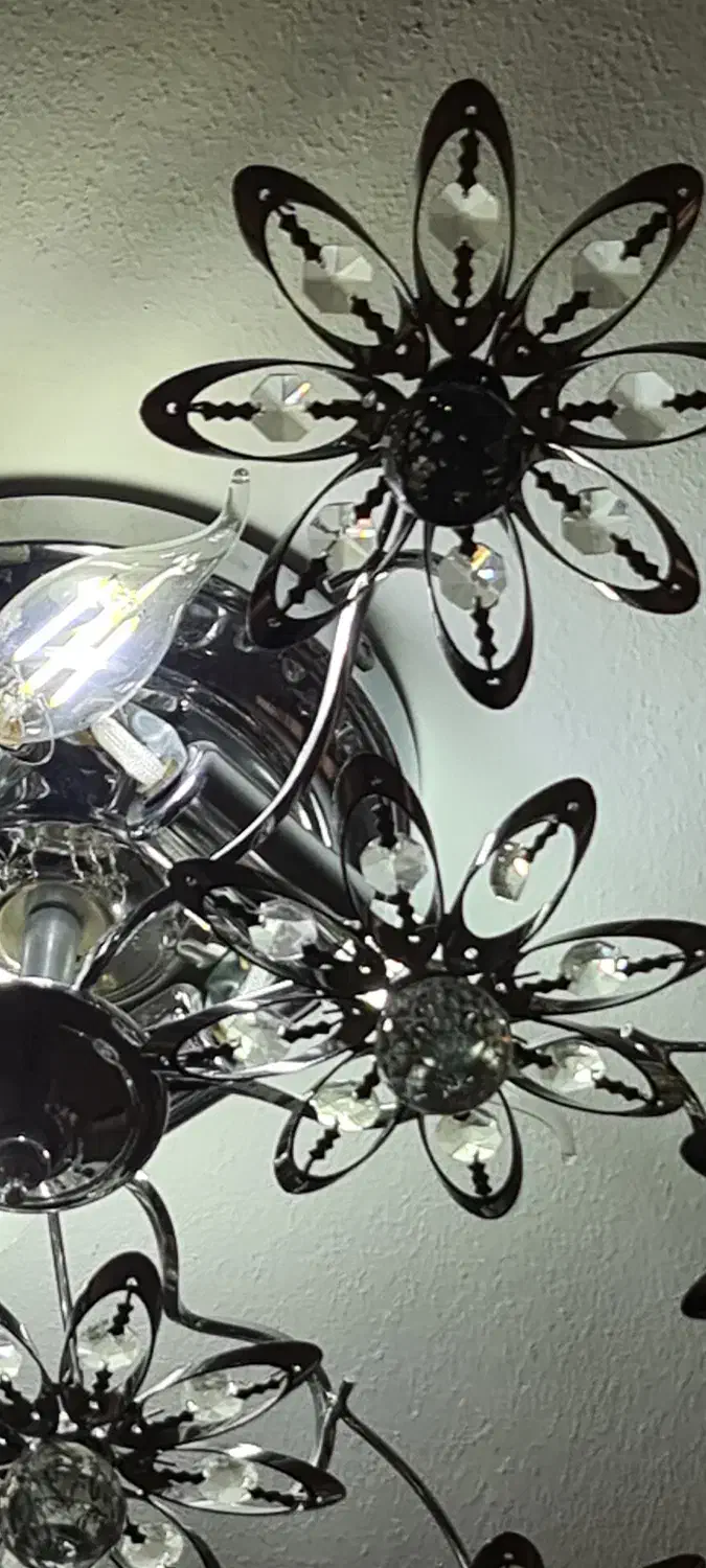 لوستر سقفی فانتزی طرح گل کریستالی|لوستر و چراغ آویز|مشهد, کوشش|دیوار