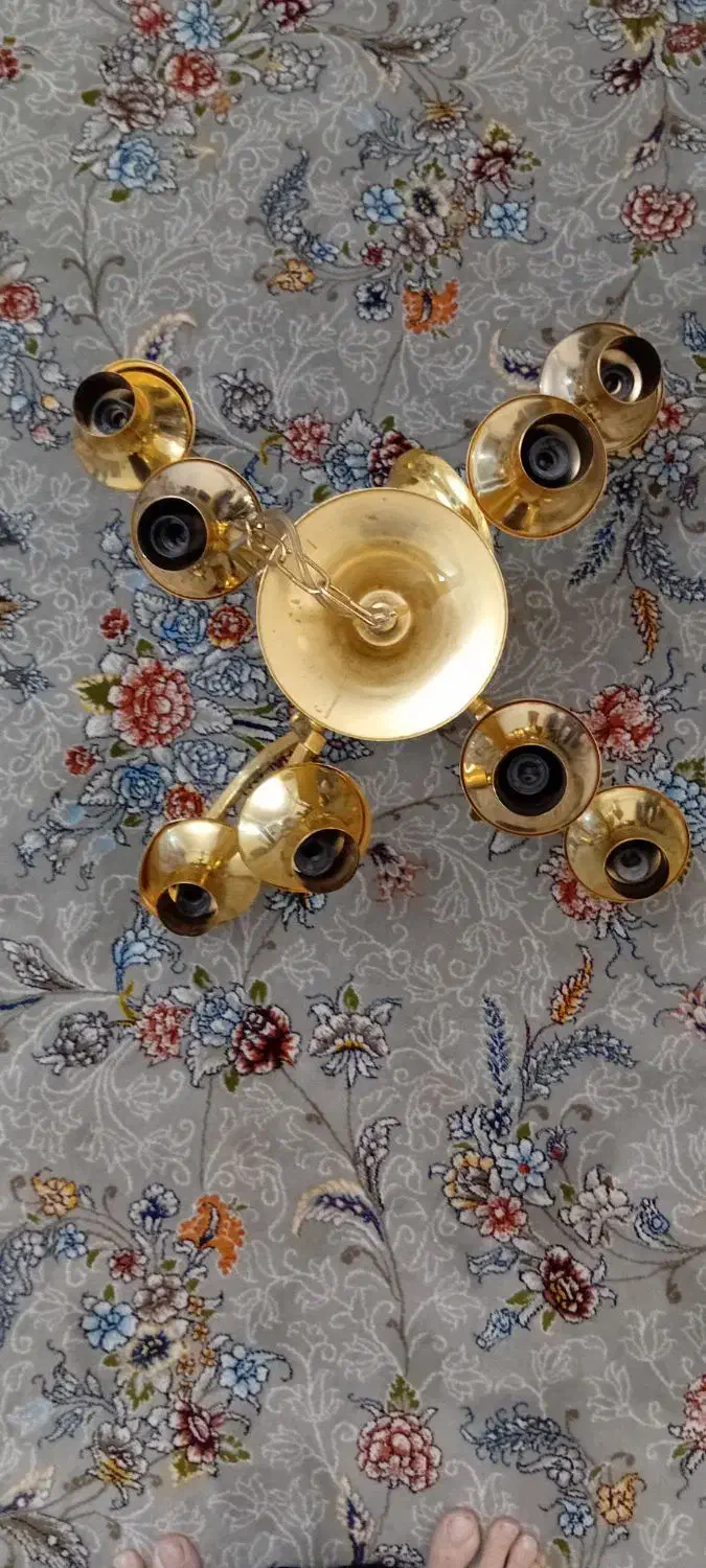 لوستر ۴ شاخه  طلایی|لوستر و چراغ آویز|تبریز, |دیوار