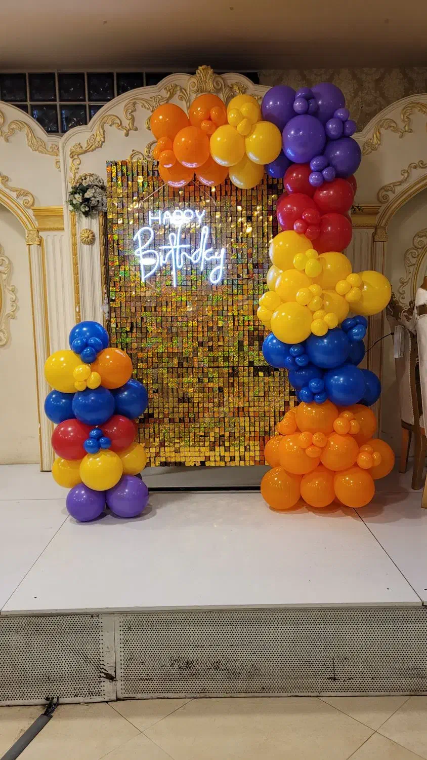 دکور تولد بادکنک آرایی و لوازم تولد رنگین کمان|اسباببازی|اراک, |دیوار