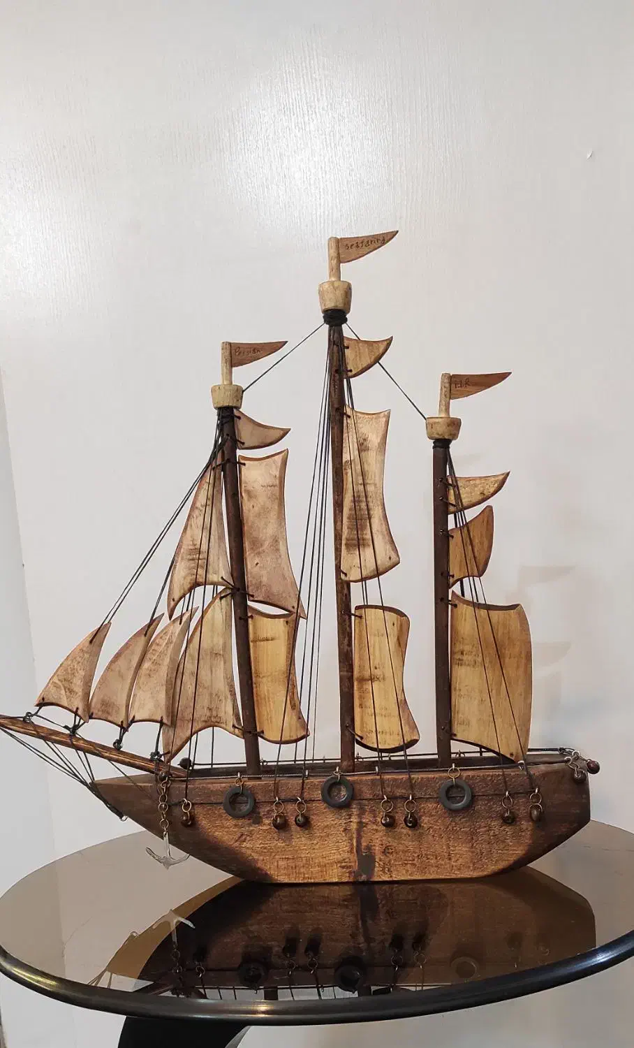 کشتی بادبانی تمام چوب|مجسمه، تندیس، ماکت|تهران, اختیاریه|دیوار