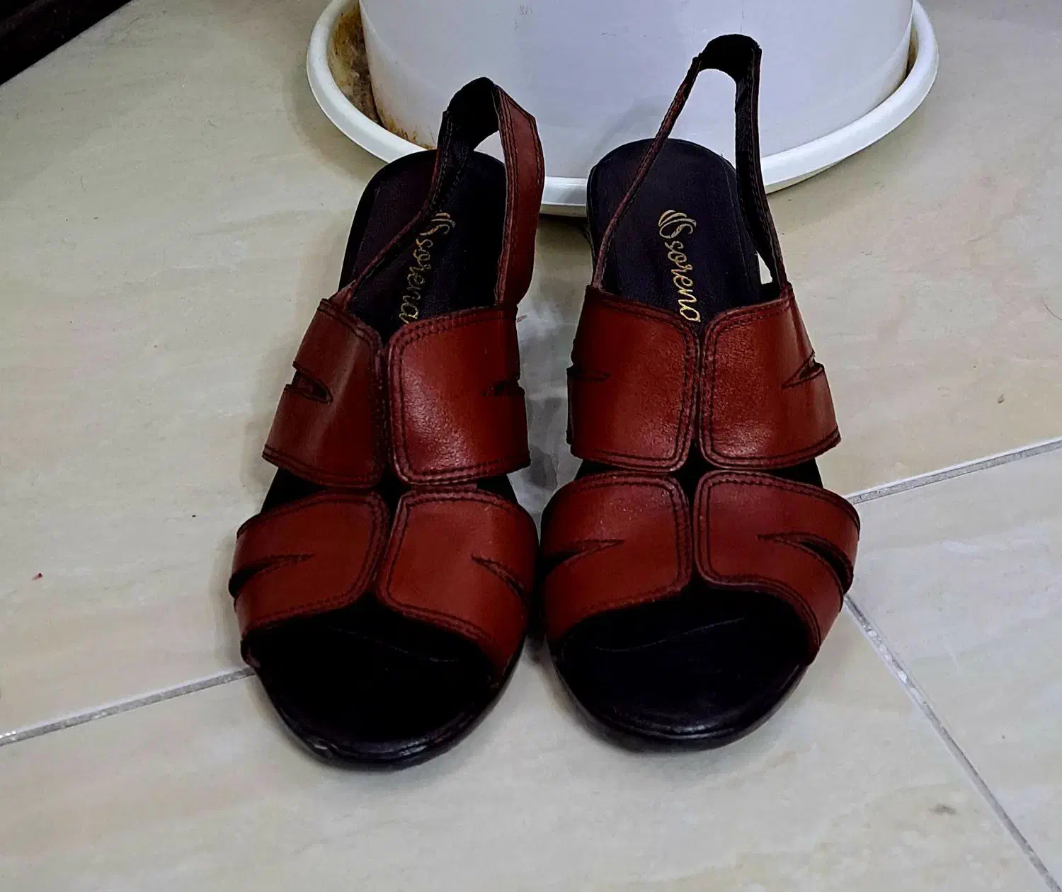 صندل چرم قهو های|کیف، کفش، کمربند|تهران, مجیدآباد|دیوار