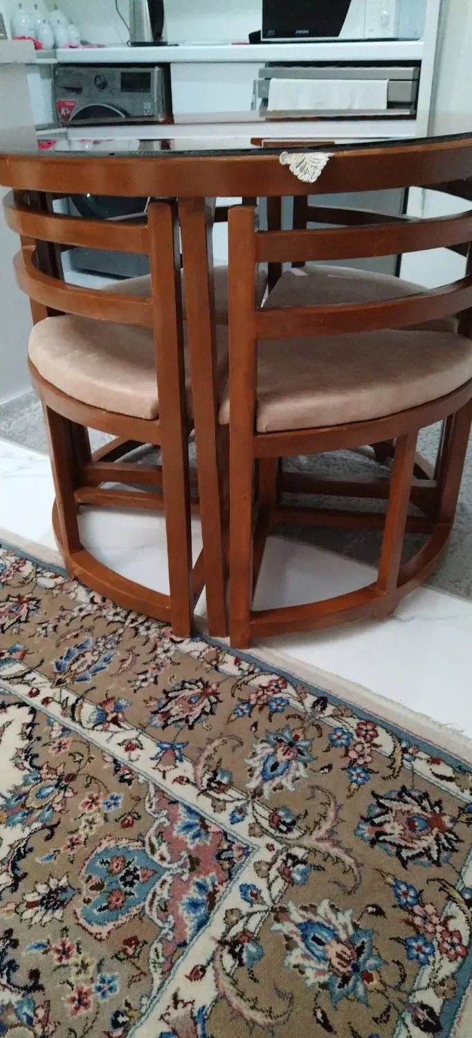 میز صندلی گرد کم جا|میز و صندلی غذاخوری|تهران, فدک|دیوار