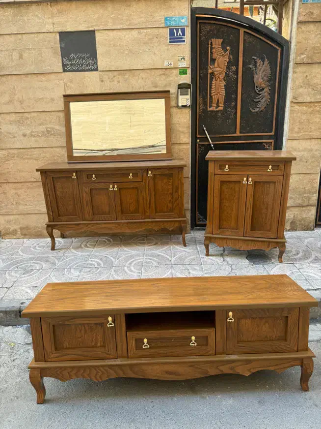 ست میز تلویزیون و آینه کنسول مدل ملچ|بوفه، ویترین، کنسول|تهران, نعمت‌آباد|دیوار