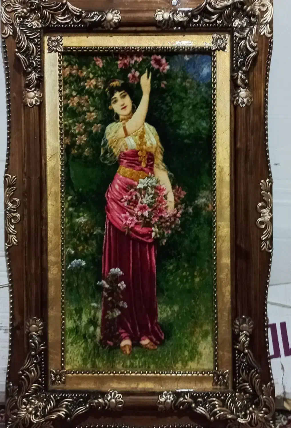 دختر گلچین|تابلو فرش|کرمانشاه, |دیوار