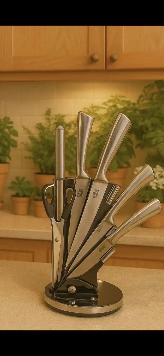 ست 6 تکه چاقو و ساطور استیل آشپزخانه|ظروف سرو و پذیرایی|گنبد کاووس, |دیوار