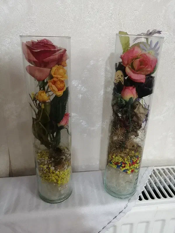 گلدون شیشه ای|گل مصنوعی|بیرجند, |دیوار