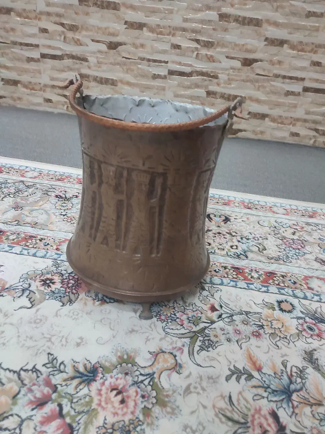 سطل آشغال وآجیل خوری مسی|کلکسیون اشیاء عتیقه|ورامین, ریحان آباد|دیوار