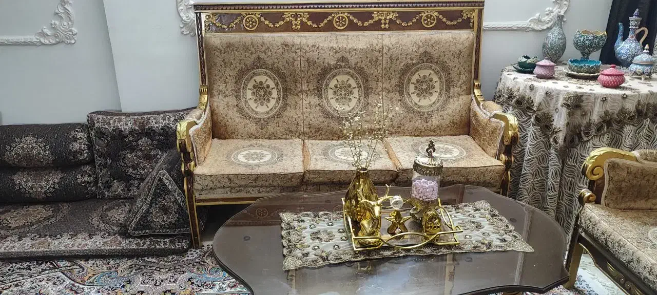 مبل استیل ۹ نفره|مبلمان خانگی و میز عسلی|اندیشه, اندیشه فاز ۴|دیوار