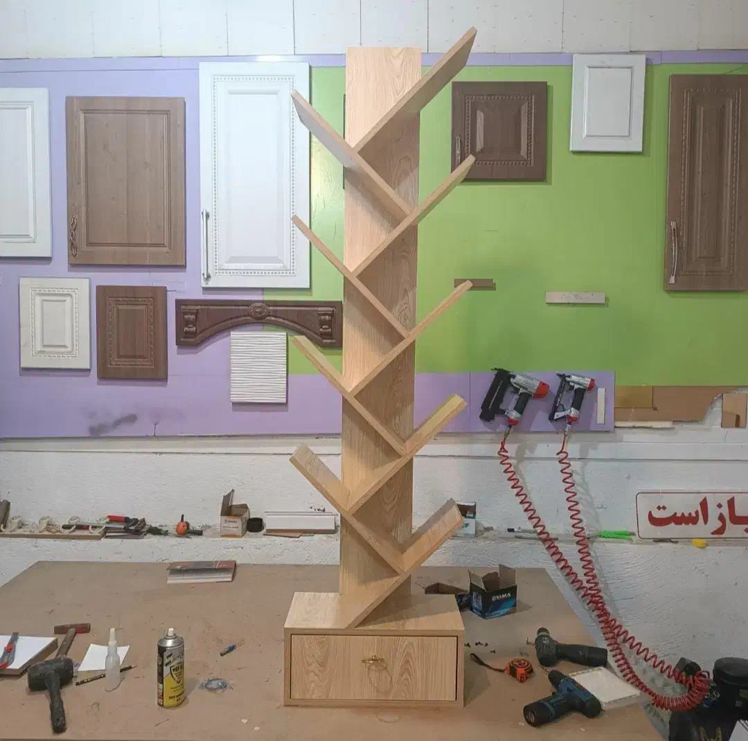 کتابخانه درختی MDF|کتابخانه، شلف، قفسه‌های دیواری|شیراز, خلدبرین|دیوار