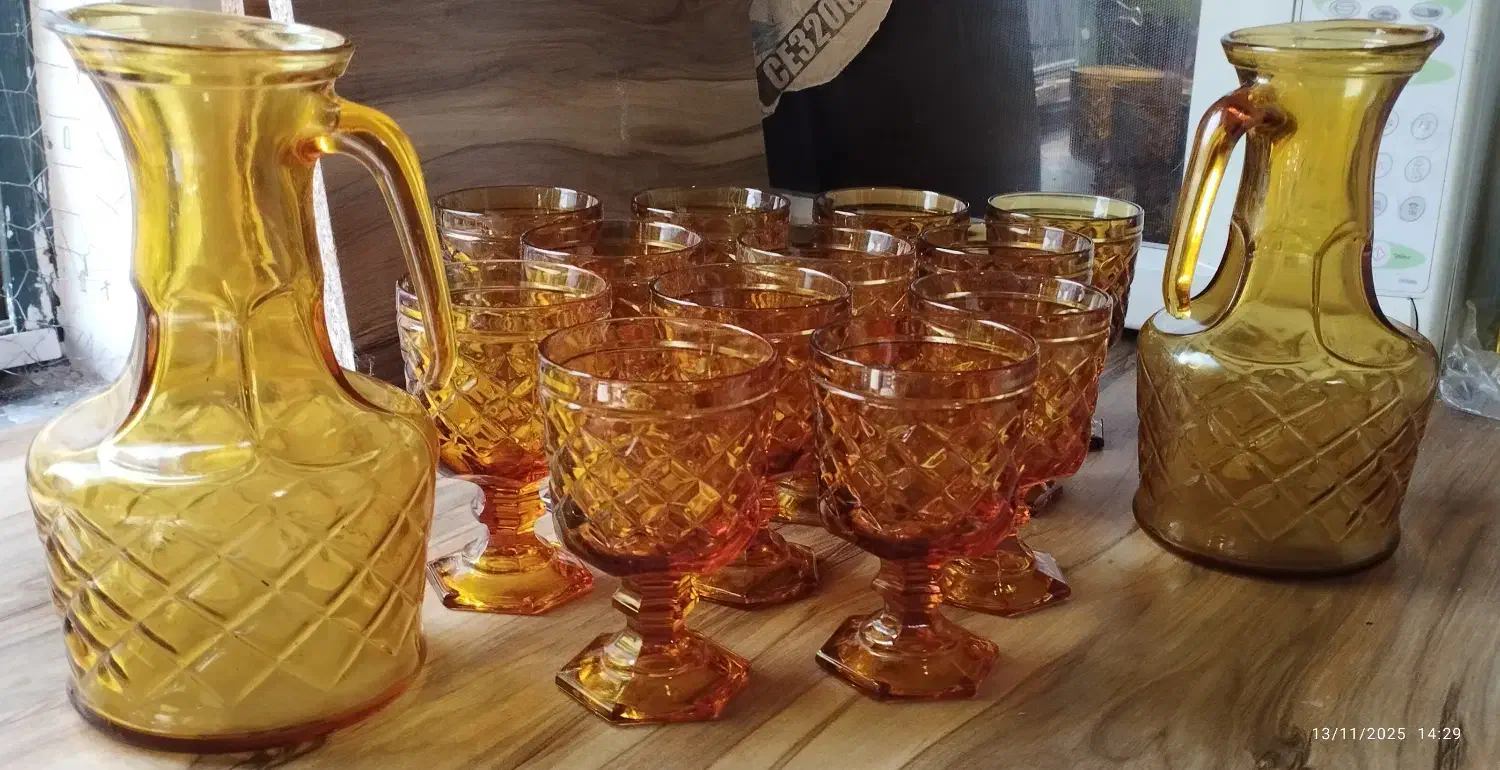 سرویس کامل شربت خوری|کلکسیون اشیاء عتیقه|رشت, پیرسرا|دیوار