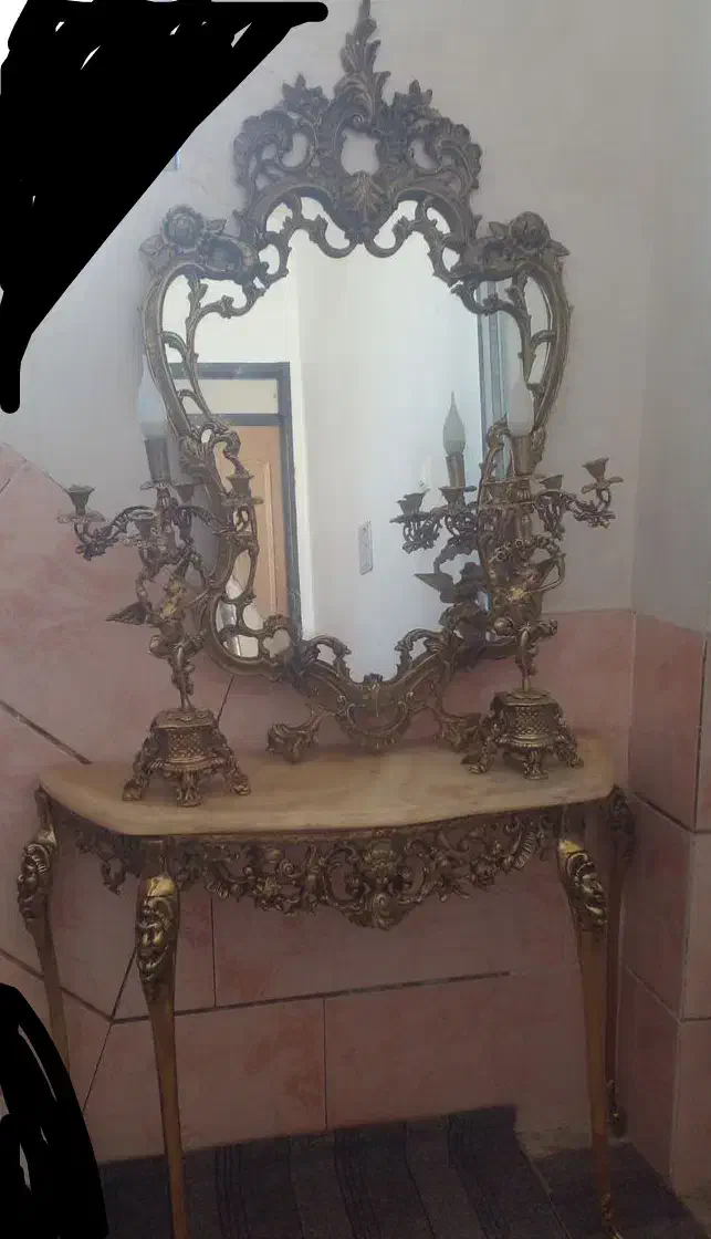 اینه کنسول قدیمی|کلکسیون اشیاء عتیقه|زنجان, |دیوار