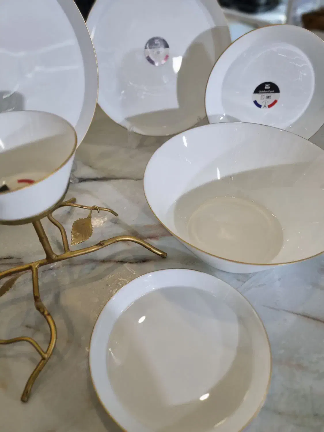 سرویس آرکوپال لب طلا فرم اس گلدن اپال ۲۶پ|ظروف سرو و پذیرایی|کرج, دولتآباد|دیوار