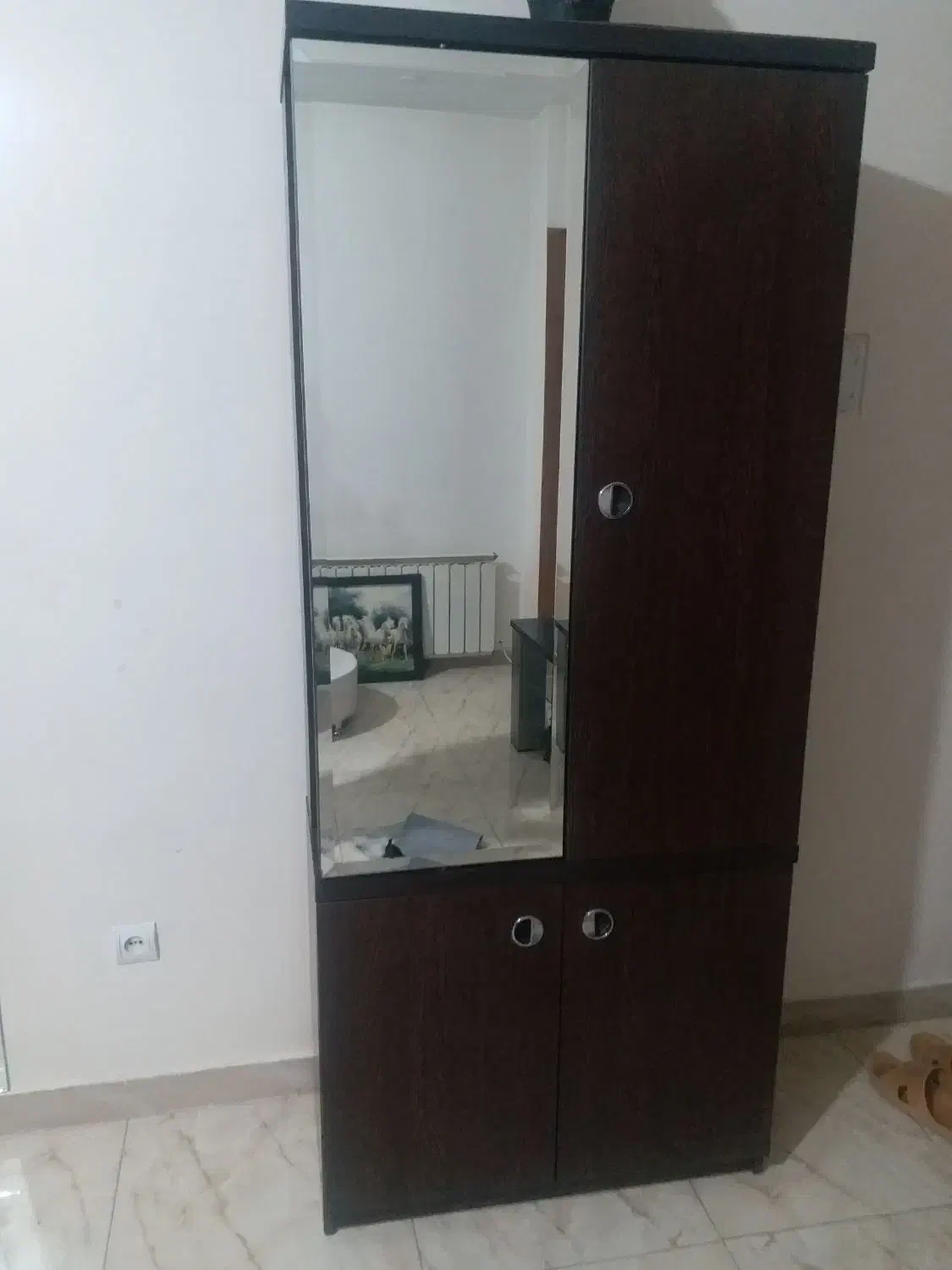 جالباسی آئینه کریستال چرخون وجاکفشی سه طبقه نو|جاکفشی، کمد، دراور|بومهن, |دیوار