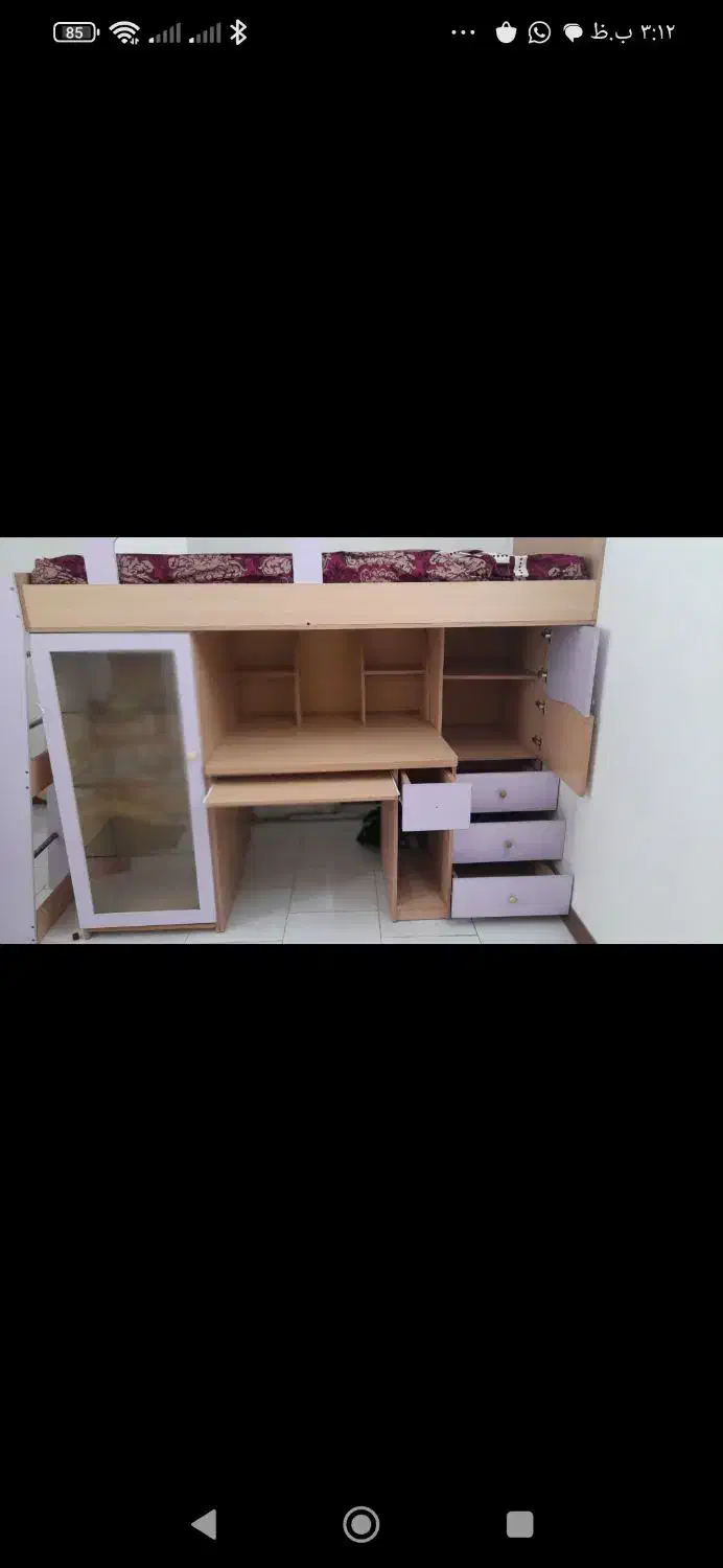 تخت  کتابخانه   میز رایانه   سه کشویی برزگ|تخت و سرویس خواب|پاکدشت, پاکدشت (مامازند)|دیوار