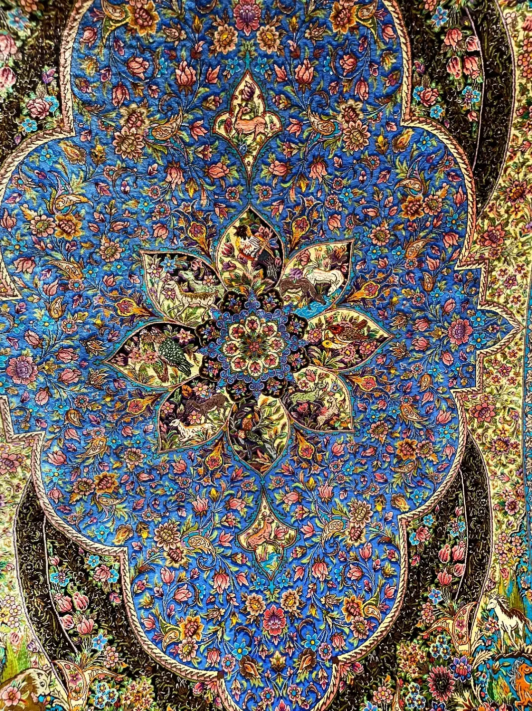 قالیچه نفیس ۸۰ رج تمام ابریشم قم ۳ متری|فرش|تهران, سیمای ایران|دیوار