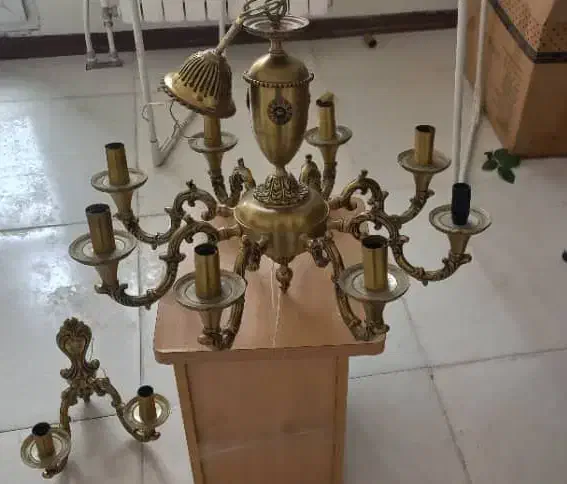 لوستر برنز همراه دیوارکوب|لوستر و چراغ آویز|تهران, چیذر|دیوار