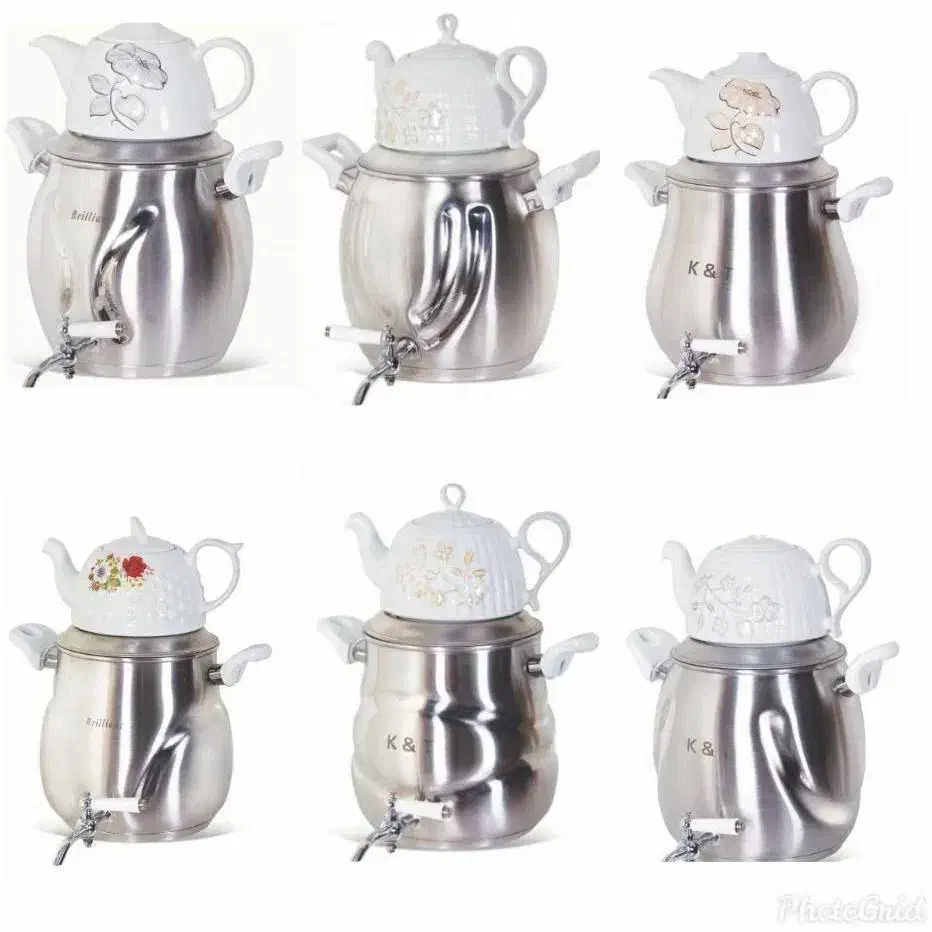 کتری وقوری استیل وطلایی|قوری، کتری، قهوهساز دستی|قم, علی آباد سعدگان|دیوار