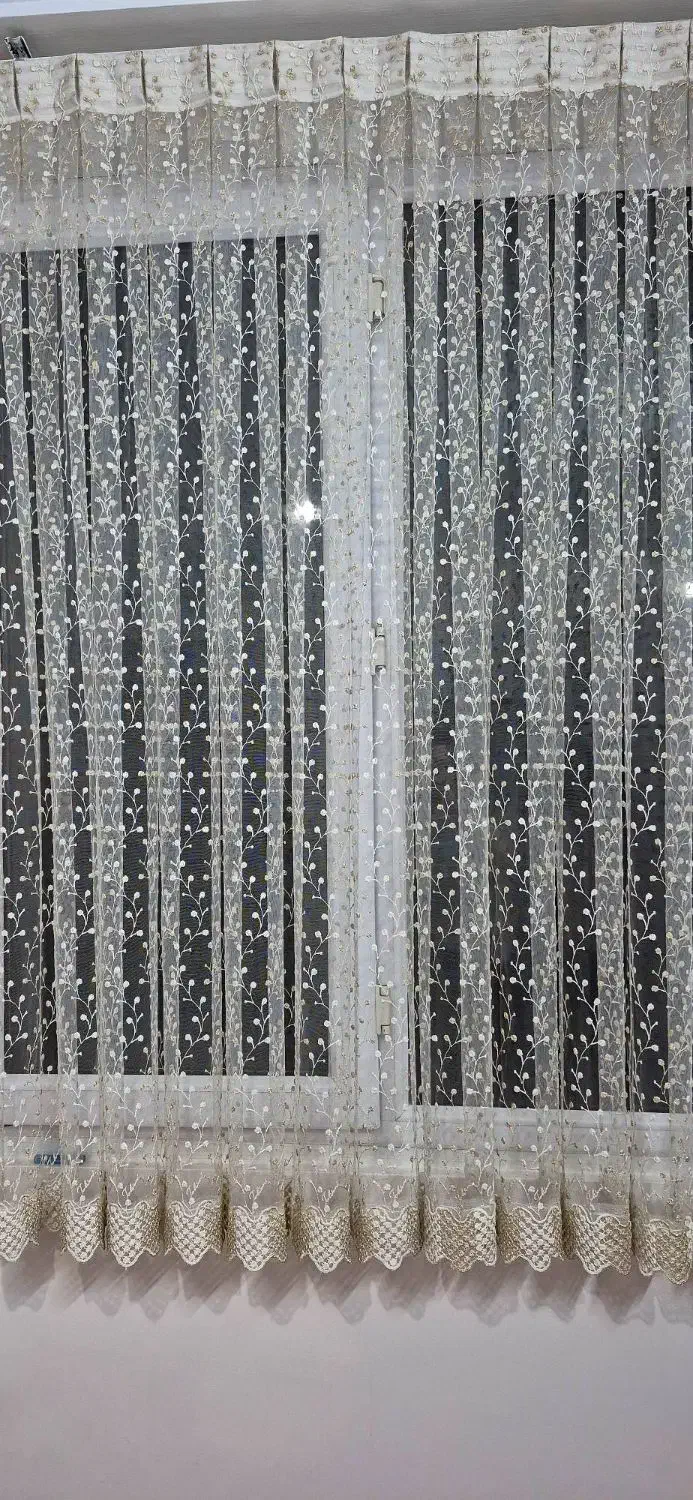 پرده توری زردوزی|پرده، رانر، رومیزی|تهران, دهم فروردین|دیوار