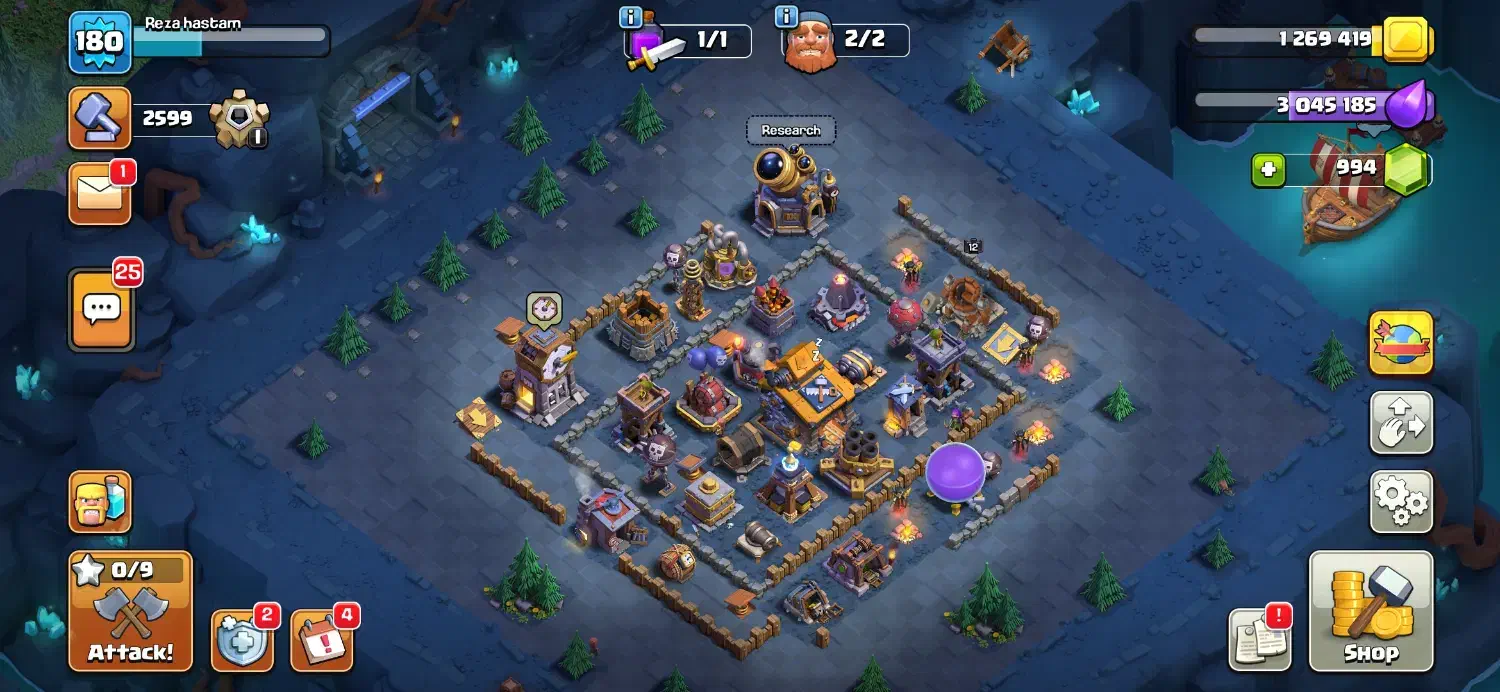 اکانت کلش آو کلنز لول ۱۸۰ clash of clans|کنسول، بازی ویدئویی و آنلاین|تهران, آجودانیه|دیوار
