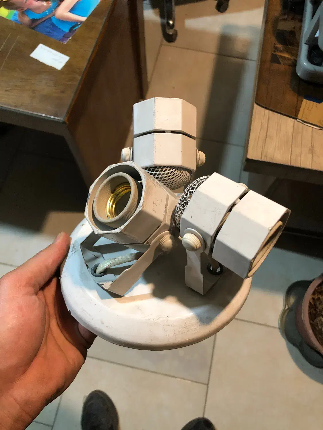 سرپیچ چراغ سه شعله پایه چراغ سقفی|لوستر و چراغ آویز|فلاورجان, |دیوار