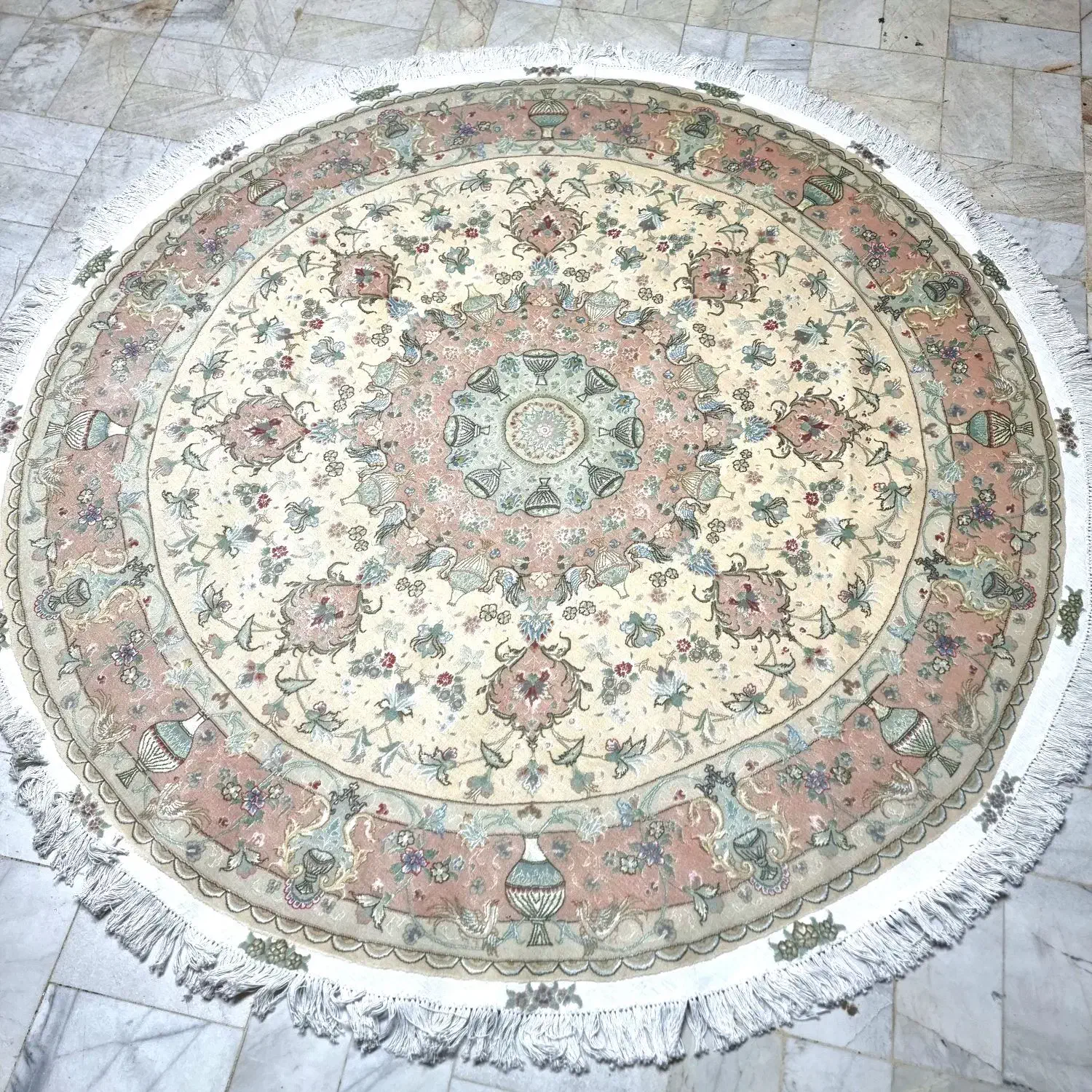 فرش دایره دستباف تبریز ۲×۲ خطیبی|فرش|تهران, ونک|دیوار