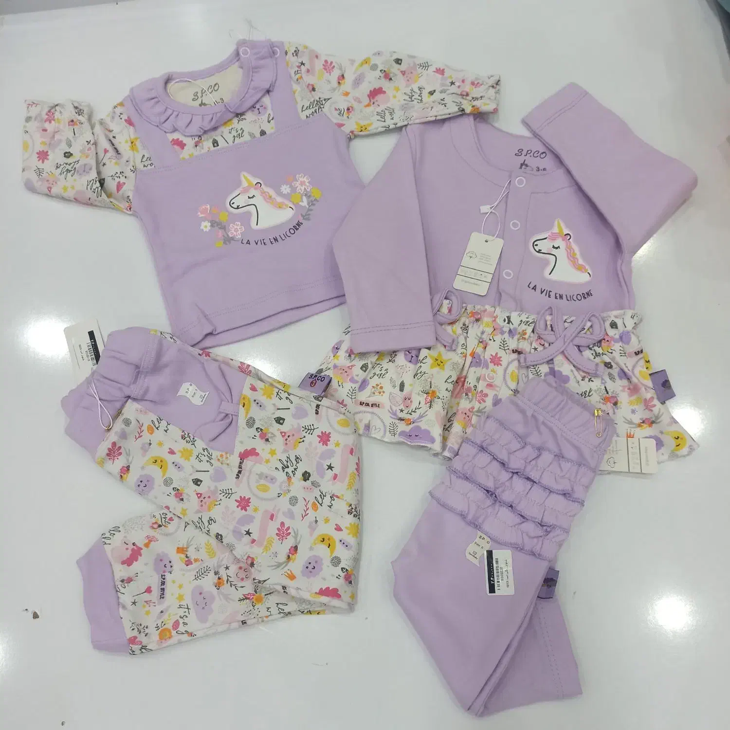 لباس تیکه‌ی تریکو نوزاد در رنگ ها و طرح های متنوع|کفش و لباس بچه|اصفهان, شیخ اشراق|دیوار