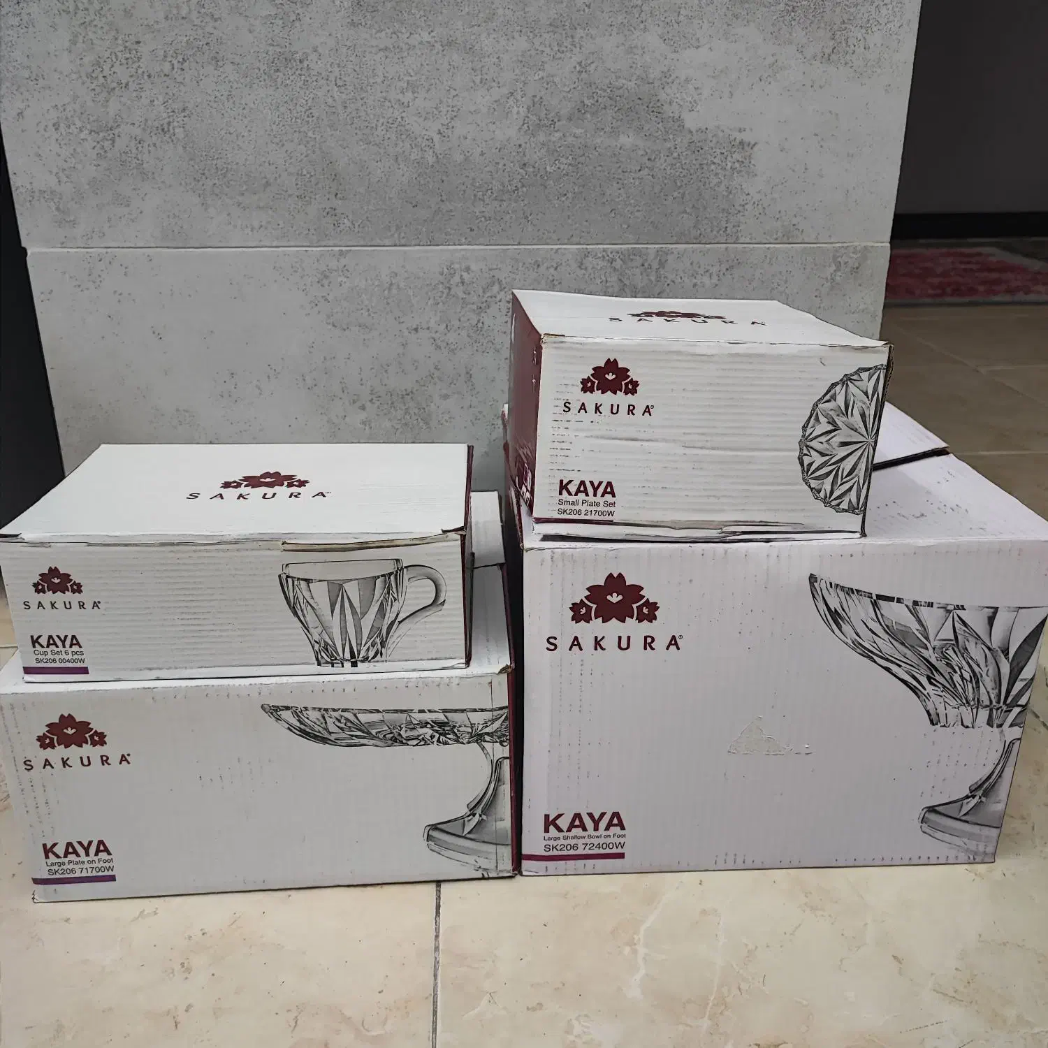 ظرف و ظروف بلور برند ساکورا مدل کایا *نو*|ظروف سرو و پذیرایی|لاهیجان, گلستان|دیوار