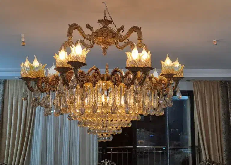 لوستر برنجی ۱۶. شاخه|لوستر و چراغ آویز|اصفهان, مهدی آباد|دیوار