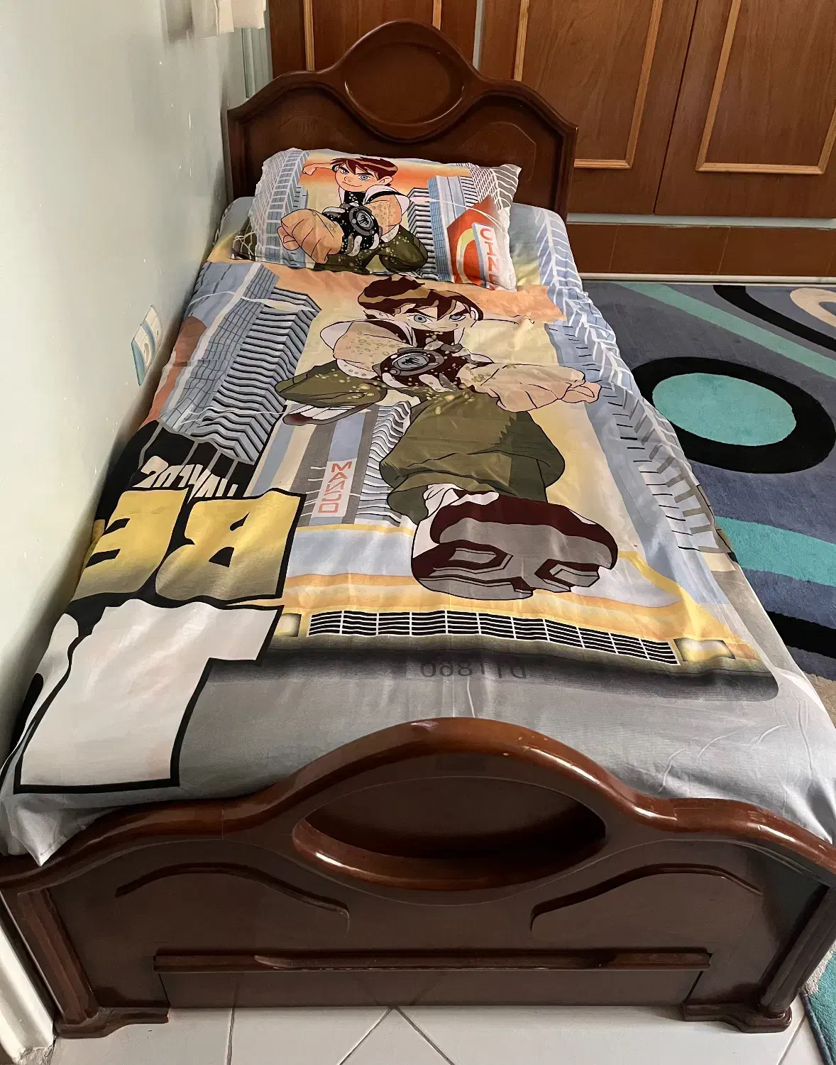 تخت یک نفره تمام چوب|تخت و سرویس خواب|سمنان, |دیوار