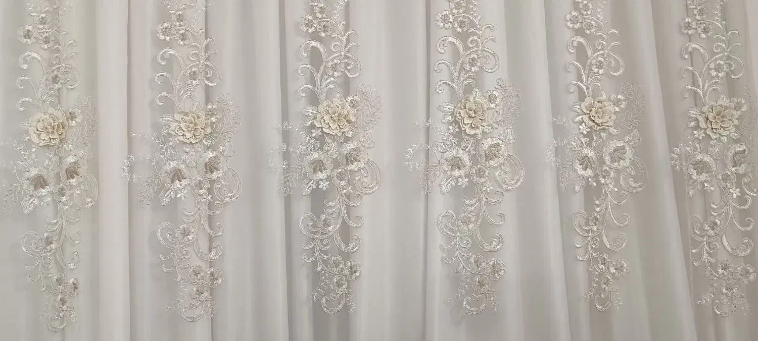 پرده گل برجسته|پرده، رانر، رومیزی|آبیک, |دیوار