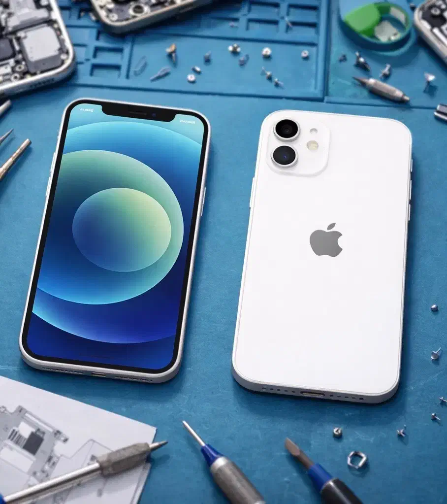 iPhone 12 mini آیفون سفید صدفی|موبایل|خلخال, |دیوار