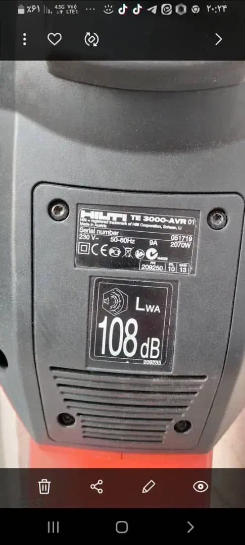 بتن کن و هیلتی ۳۰ کیلویی HILTI.  TE3000|ابزارآلات|تهران, والفجر (افسریه)|دیوار